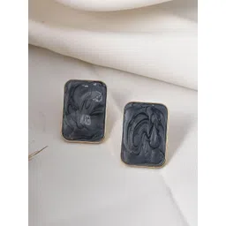 Silvermerc Designs Gold-Plated Square Shaped Artificial Stone Studs Earrings-picture-24