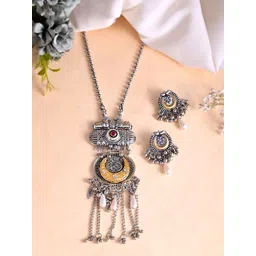 Silvermerc Designs Silver-Plated Stone Studded Jewellery Set-picture-20