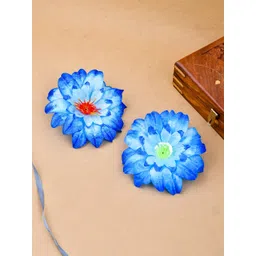 Silvermerc Designs Women Blue & Red Set of 2 Lace Alligator Hair Clip-picture-37