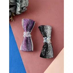 Silvermerc Designs Women Multi Color Set Of 2 Embellished French Barrette-picture-36