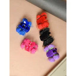 Silvermerc Designs Women Multicoloured Set of 5 Embellished Claw Clip-picture-20