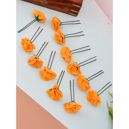 Silvermerc Designs Women Mustard & Green Embellished U Pins-picture-19