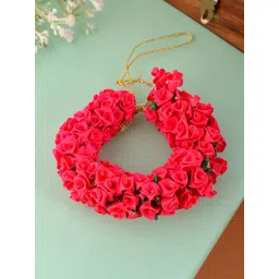 Silvermerc Designs Women Pink & Green Floral Embellished Hair Accessory-picture-27