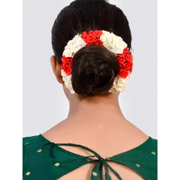 Silvermerc Designs Women Red & Cream-Coloured Embellished Hair Accessory-picture-33