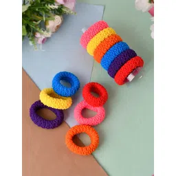 Silvermerc Designs Women Set Of 12 Multicoloured Ponytail Holders-picture-23