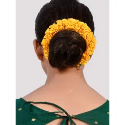 Silvermerc Designs Women Yellow Embellished gajra Hair Accessory Set-picture-38