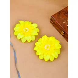 Silvermerc Designs Women Yellow Set of 2 Lace Alligator Hair Clips-picture-28