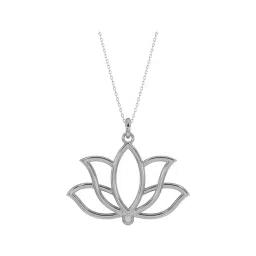Silvermist 925 Sterling Silver Precious Lotus Chain Pendant for Women & Girls-picture-18
