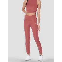 SILVERTRAQ Dusty Pink Logo Print Leggings-picture-32