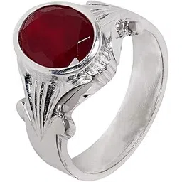 silverwala 925-92.5 Sterling Silver American Diamond Stone Red Colour Finger Ring for Men and Boys (24)-picture-39