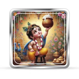 silviya BIS Hallmarked Little Krishna Ji (LK-10G560) S 999 10 g Silver Coin-picture-24