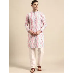 simaaya Sayisha Men Self Design Regular Kurta with Trousers-picture-38