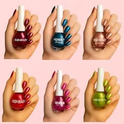 Simar Metallic nail polish combo Gift set of 6- Sultry Crimson | Ocean Deep Blue | Shimmering Copper | Velvety Burgundy | Electric Fuchsia | Vibrant Lime Green (15 ml each)-picture-43