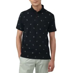 Simon Carter London Black Printed Slim Fit Polo T-Shirt-picture-45