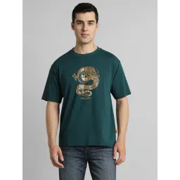 Simon Carter London Green Cotton Regular Fit Graphic T-Shirt-picture-25