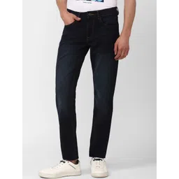 SIMON CARTER LONDON Men Navy Cotton Slim Fit Jeans-picture-11