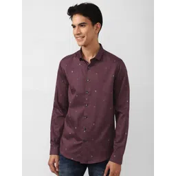 SIMON CARTER LONDON Men Purple Slim Fit Printed Casual Shirt-picture-40