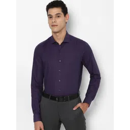 SIMON CARTER LONDON Men Purple Textured Slim Fit Opaque Pure Cotton Formal Shirt-picture-23