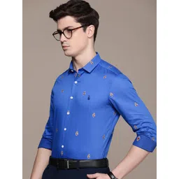 SIMON CARTER LONDON Men Slim Fit Nautical Printed Pure Cotton Formal Shirt-picture-25