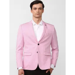 SIMON CARTER LONDON Men Slim-Fit Pure Cotton Notched Lapel Collar Single Breasted Blazers-picture-16