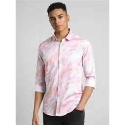SIMON CARTER LONDON Slim Fit Abstract Printed Opaque Cotton Casual Shirt-picture-31