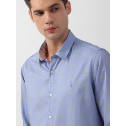 SIMON CARTER LONDON Slim Fit Conversational Printed Pure Cotton Casual Shirt image 5