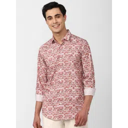 SIMON CARTER LONDON Slim Fit Graphic Printed Pure Cotton Casual Shirt-picture-38