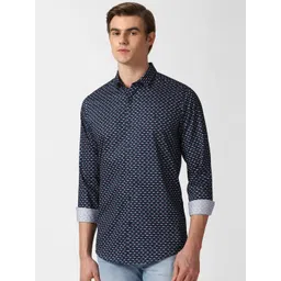 SIMON CARTER LONDON Slim Fit Micro Ditsy Printed Spread Collar Cotton Casual Shirt-picture-17