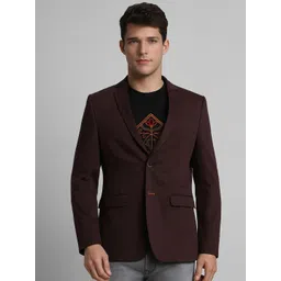SIMON CARTER LONDON Slim Fit Notched Lapel Collar Cotton Single Breasted Formal Blazer-picture-33