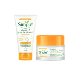 Simple Protect N Glow Vitamin C Facial Wash 150ml & Hydrating Moisturising Glow Gel 50g-picture-14