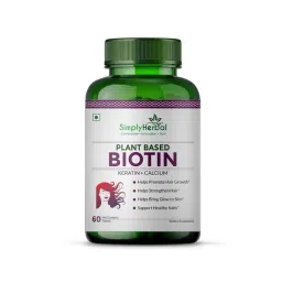 Simply Herbal Plant Based Biotin Tablets with Keratin for Men & Women, Calcium, Vitamn B7 Supplement-picture-16