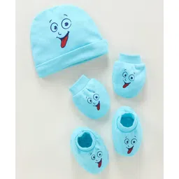 Simply Cotton Cap Mitten & Booties Set Dog Printed Blue - Diameter 9.5 cm-picture-11