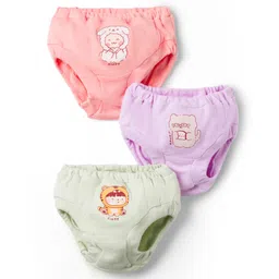 Simply Interlock Knit Bloomers With Animal Print Pack Of 3 - Purple Pink & Light Green-picture-26