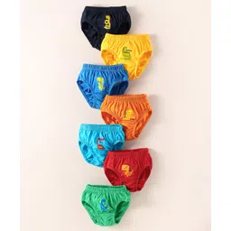 Simply Interlock Knit Dino Prints Briefs Pack of 7 - Blue Green & Red-picture-19
