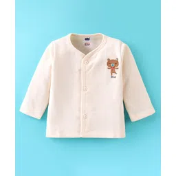 Simply Interlock Knit Full Sleeves Bear Print Vest - Yellow-image-19