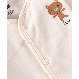 Simply Interlock Knit Full Sleeves Bear Print Vest - Yellow image 3