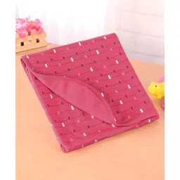 Simply Interlock Knit Nautical Theme Printd Bath Towel L 80 x B 80 cm -Dark Pink-picture-27