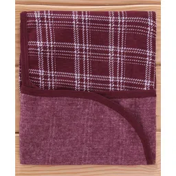Simply Knitted Cotton Checkered Bath Towel L 80 x B 80 cm - Maroon image 4