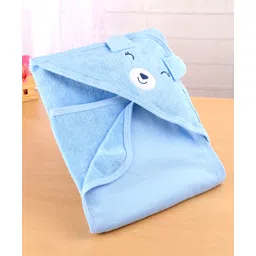 simply Pink Rabbit Terry Knit Hooded Towel with Animal Applique L 81 x B 81 cm - Light Blue-picture-21