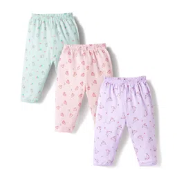 Simply Sinker Knit Full Length Track Pant With Animal Print Pack Of 3 -Pink Light Blue & Purple-picture-11