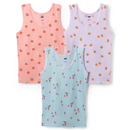 Simply Sinker Knit Sleeveless Slips With Animal Print Pack Of 3 - Peach Purple & Teal Blue-picture-22