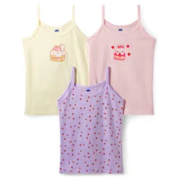 Simply Sinker Knit Sleeveless Slips With Bunny Print Pack Of 3 - Pink Lavender & Lemon-picture-26