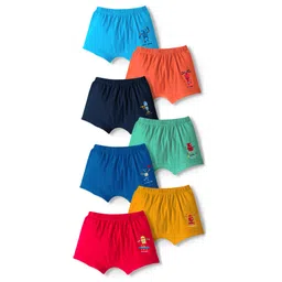 Simply Sinker Knit Trunks With Robotic Print Pack Of 7 - Multicolour-picture-26