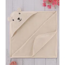 Simply Terry Knit Hooded Towel With Teddy Bear Embroidery L 80 x B 80 cm - Butter Tan-picture-24