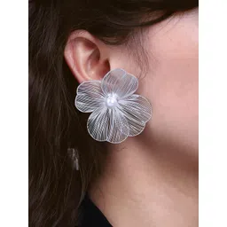 Simran Creation Gold-Plated Artificial Beaded Floral Shaped Studs-picture-24