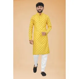 simran creation Men Cotton Blend Kurta Pyjama Set-picture-11