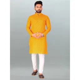 simran creation Men Cotton Blend Kurta Pyjama Set-picture-10