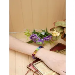 SINDURRI CREATIONS Unisex Pink & Multicolored Elasticated Bracelet-picture-18