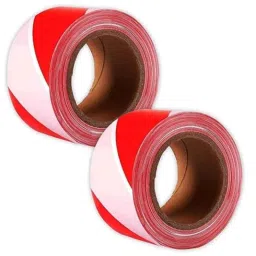 Singhal 150m 3 inch Red &a; White Polypropylene Safety Warning Tape for Barricading Area (Pack of 2)-picture-38