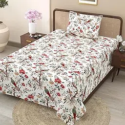 Single Bed Cotton Bedsheet for Living Room Bedroom (Flying Petals)-picture-22